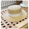 Flat top hat Seaside sun hat Sun hat Sunscreen hat Women's hat Lafite sunshade flat brim top hat