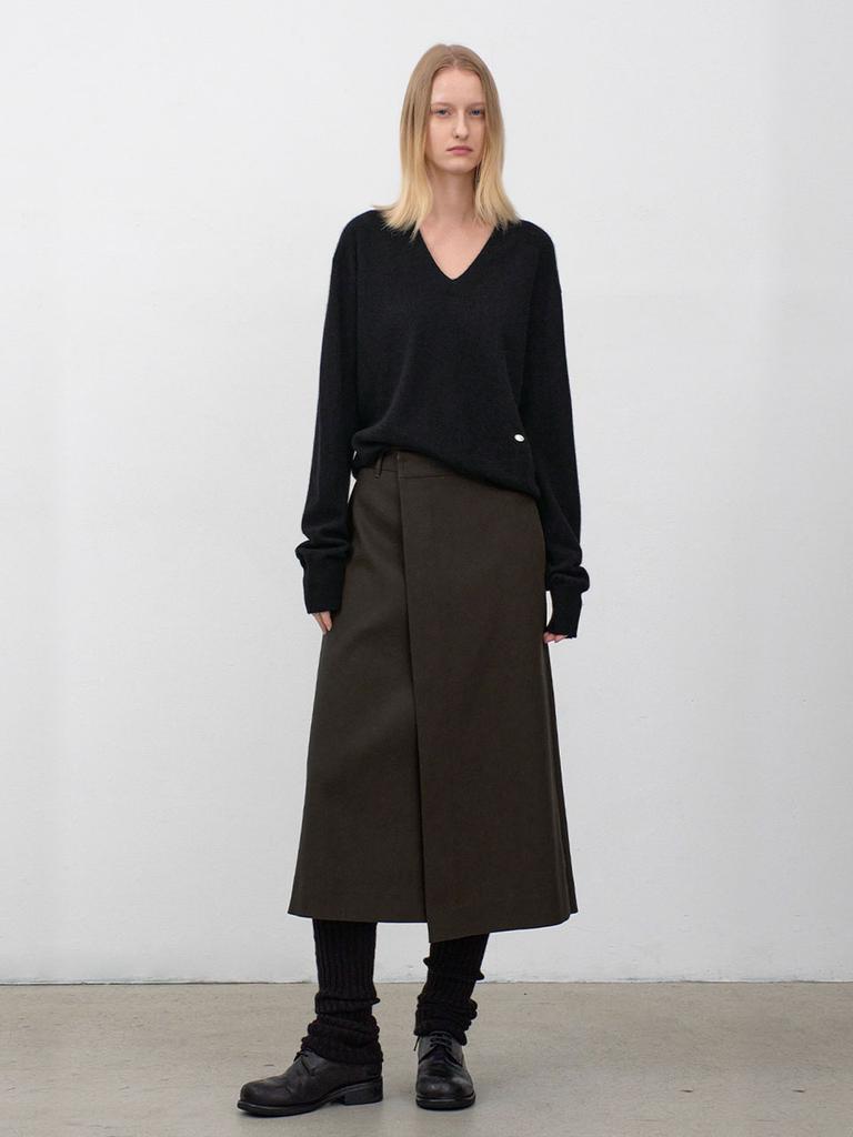 ATELIER NAIN Essential Unbalanced Wrap Skirt(Sk-5067)