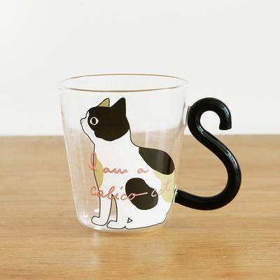 250 ml Söt kattglasjuice kaffekopp Mjölk Te Kaffeglasmugg Kattsvanshandtag Kattkopp Presenter