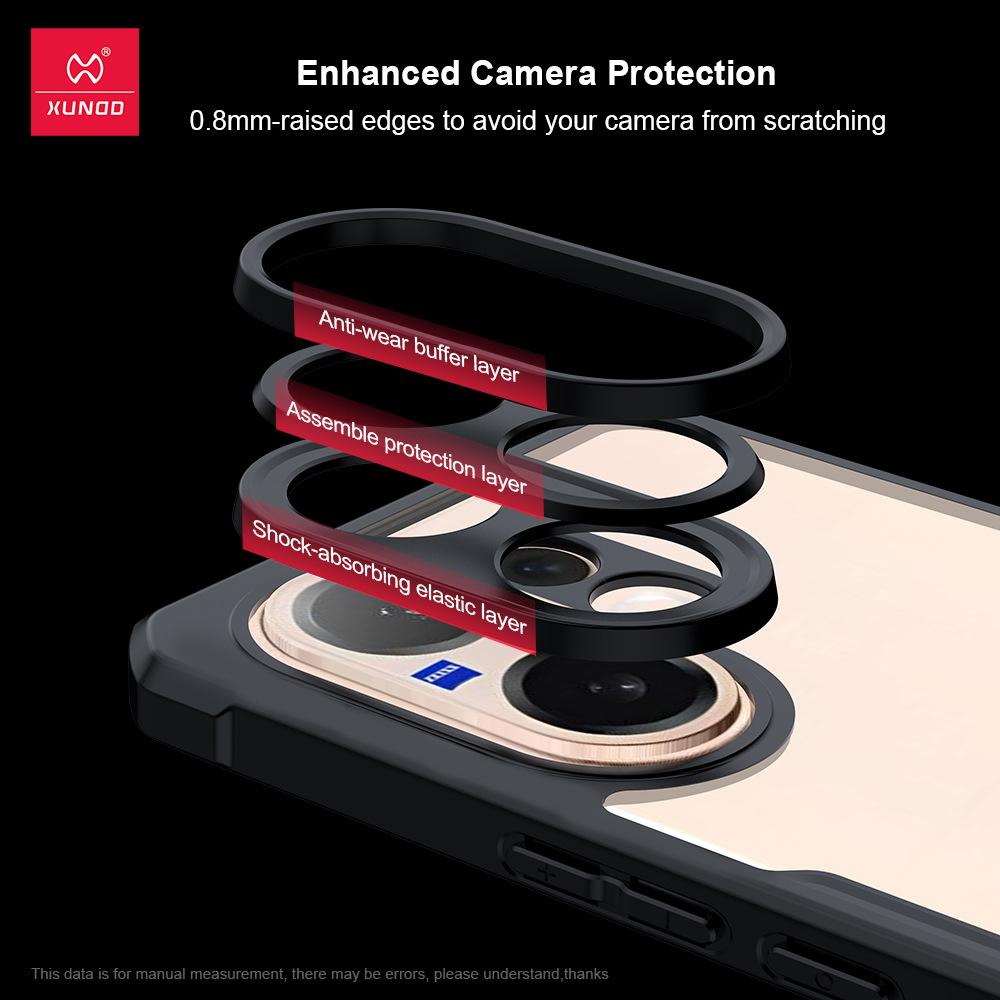 For Vivo V60 Casing XUNDD Luxury Case Transparent Back Cover Shockproof Protective Cases With Rotatable Magnetic Holder Stand