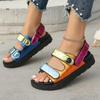 Fashion Shoes Female 2025 Plus Size Open Toe Women's Sandals Platform Casual Sandals Women Mixed Colors Round Toe Med Heel Shoes Women