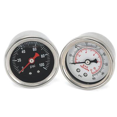 Bränsletrycksmätare Vätska 0-160 psi Oljetrycksmätare Bränslemätare Vit yta