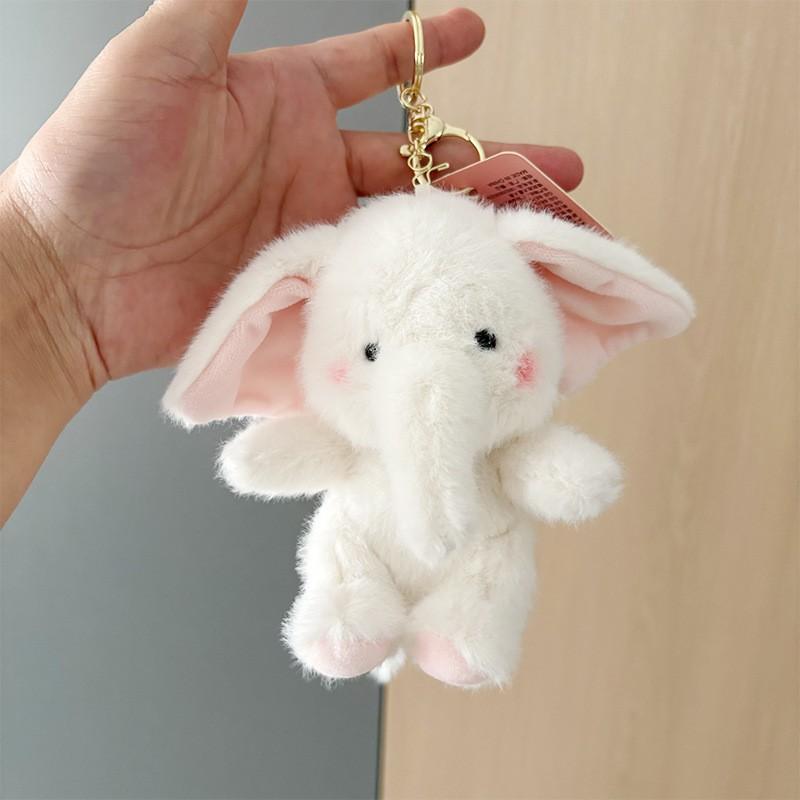 Children's Cartoon Elephant Bag Keychain Pendant Plush Big Ears Doll Plush Toy for Kids 12cm Doll Gift