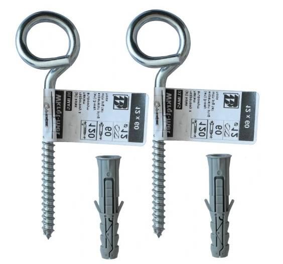 Set of 2 Expansion Plugs with Screw Hooks