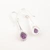 Natürlicher Amethyst Edelstein 925 Sterlingsilber Zirkonia Hochzeitsohrringe 1,86" Für Sie CZE-7-6