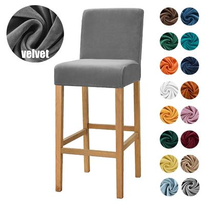 Fodera per sedia per sgabello da bar in tessuto di velluto Fodere per sedia con schienale corto elasticizzato in spandex per sala da pranzo Fodera per sedile di piccole dimensioni per la casa del caffè