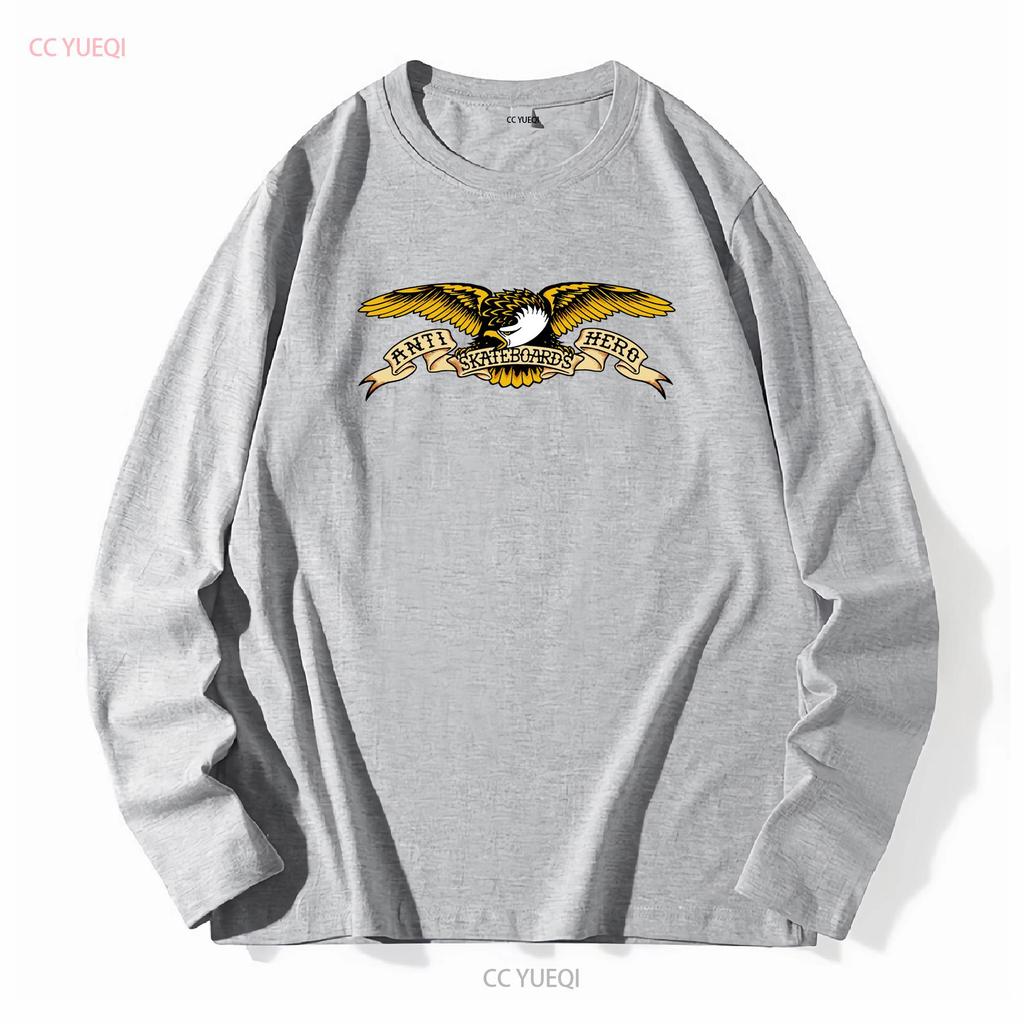 Anti Hero EAGLE LOGO Skateboard T Shirt GOLD Vintage Washed Comfortable Versatile Soft Stylish Streetwear Slightly Fashion