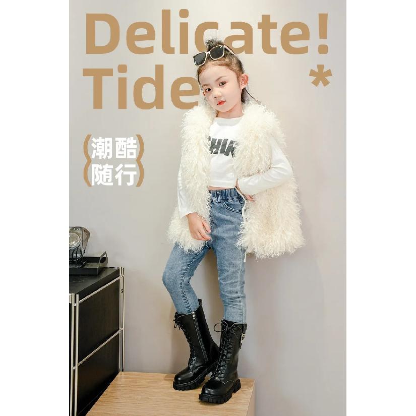 Children Knee Length Boots New 2025 Autumn British Girls Princess Boots Kids Zipper Comfortable Non Slip Buckle Long Boots