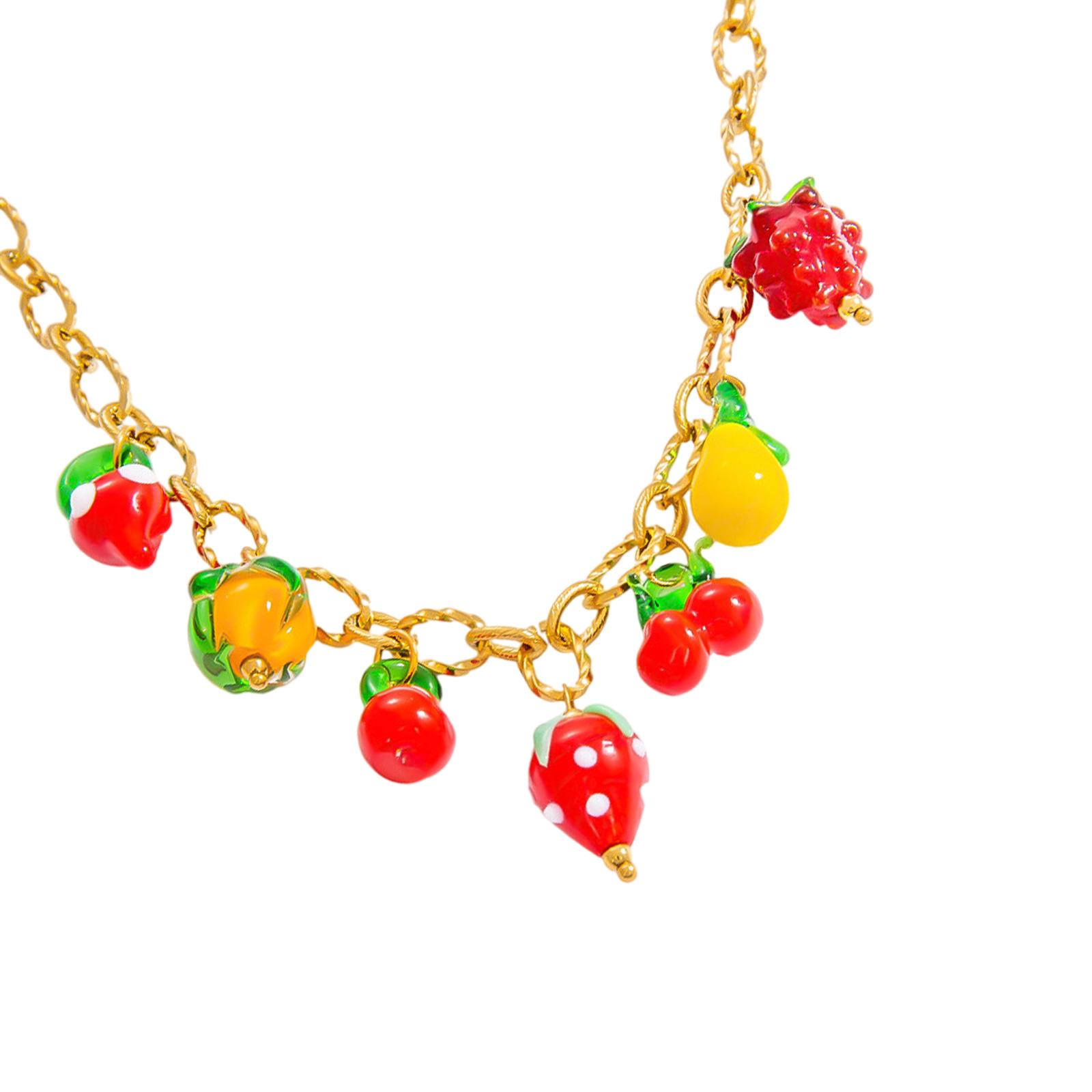 

Fruit Glass Pendant Necklace for Women Featuring Handcraft Designs and Vibranting Color for Casual or Festive Occasions 31