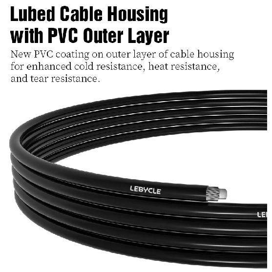 LEBYCLE MTB Road Bike Brake Line 1.7m Derailleur Shift Lnner Wire 1.55/2.1m Brake Hose 2.5m Teflon Coated Bicycle Cable