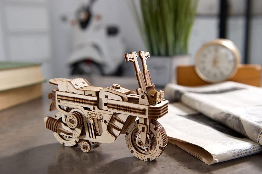 Ugears Moto Compact Folding Scooter 70168 Wooden Puzzle Craft Model No Glue or Tools Required Adults and Children