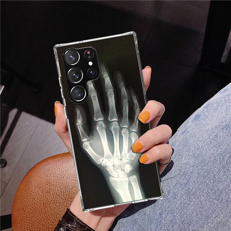 Autumu X Ray Hand Bones Phnoe Case for Samsung Galaxy S26 S25 Edge S23 S24 Ultra S22 Plus S21 S20 FE Unique Cover Soft Coque Gal
