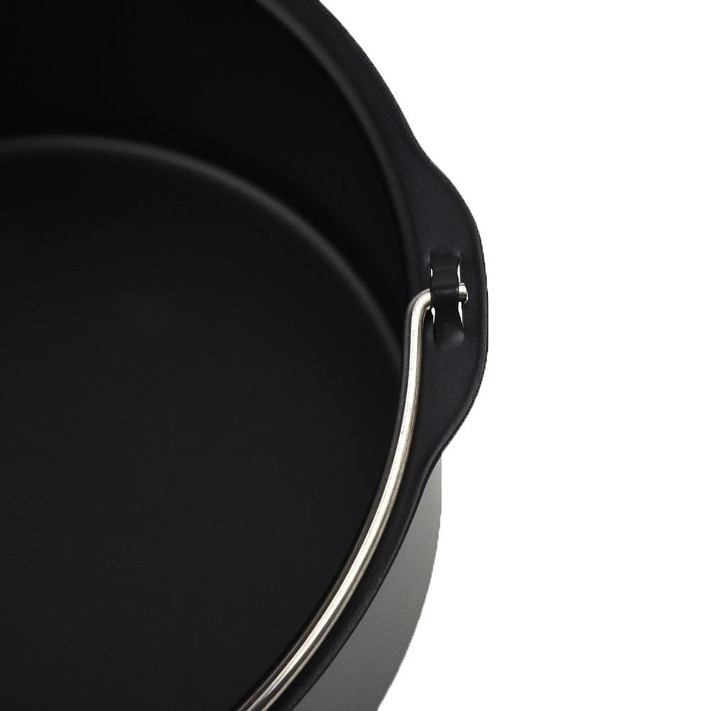 Sleek Black Carbon Steel Pan for 678Inch Round Cake for Air Fryer