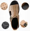Fashion Genuine Leather Men Roman Sandals Luxury Open Toe Flat Casual Shoes Male Comfor Soft Beach Shoes Fashion Designer Men Sandalias