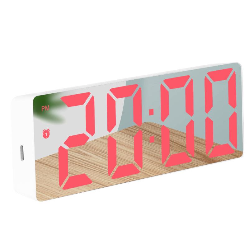 Multifunctional Voice-Controlled Digital Alarm Clock: Minimalist, Colorful Large Screen for Students & Desktops