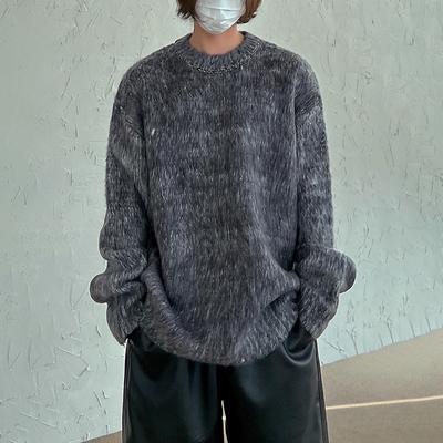 Maheimao Sweater Men's Autumn and Winter Loose Fashion Lazy Pullover Long Sleeve Knit