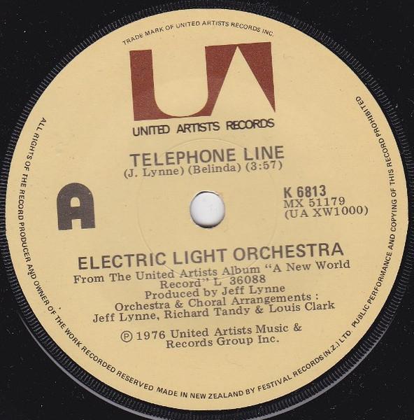 

7inch Record ELECTRIC LIGHT ORCHESTRA Telephone Line K6813 UNITED ARTISTS 1977 New Zealan Rock Used