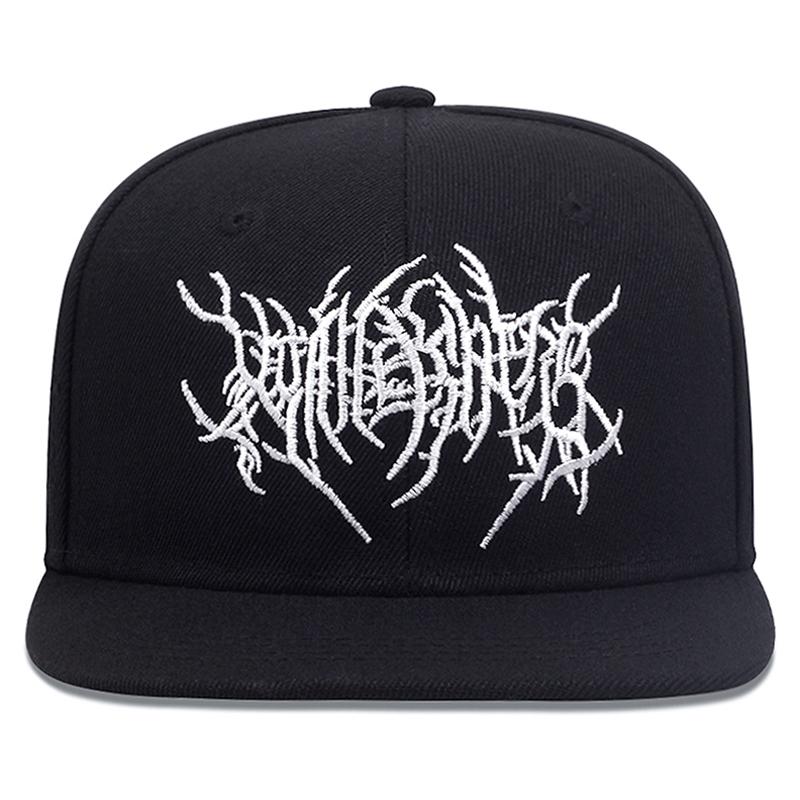 2025 Creative and Personalized New Flat Brimmed Hat Gothic Embroidery Street Pop HipHop Hat Outdoor Sunshade Baseball Hat Unisex