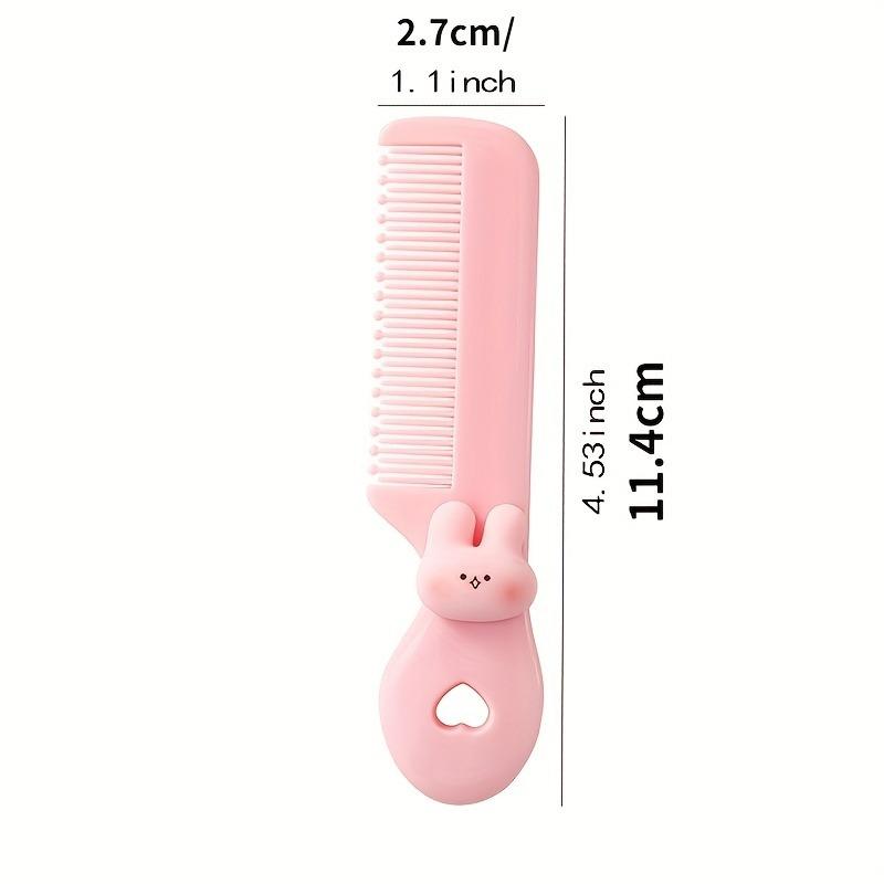 1pc/4pcs Cute and Safe Mini Cartoon Plastic Hair Brush - Portable and Convenient Candy-Colored Small Comb