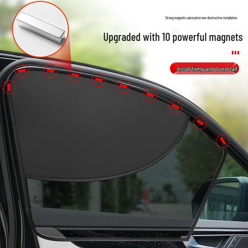 Magnetic Car Window Sunshade & Mosquito Net - Heat Insulation, Privacy & Sun Protection