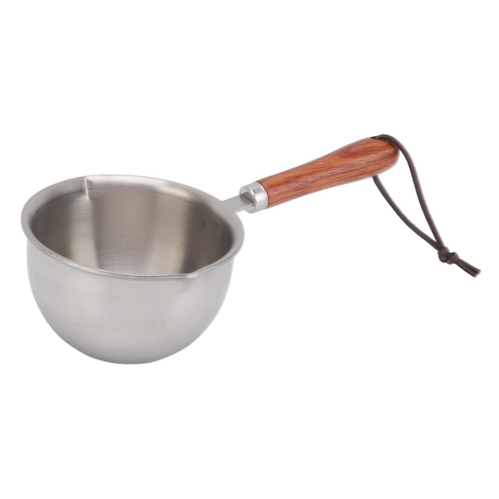 Mini Butter Warmer Pan Stainless Steel Quick Oil Warmer Pot Deepen Bottom Small Milk Pot L 200x57x53mm 7.9x2.2x2.1in