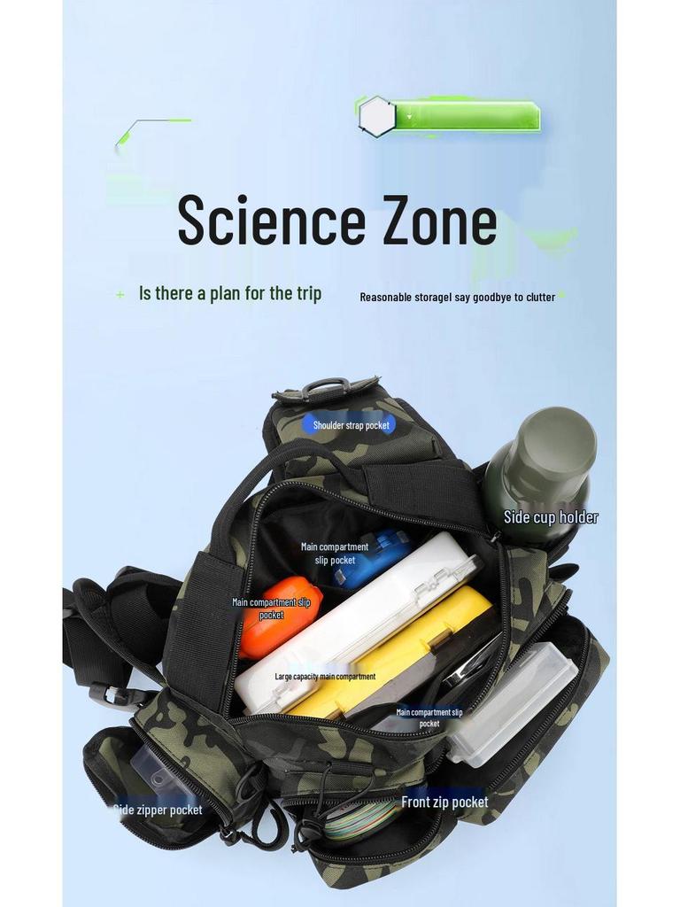 Camouflage Angel-Hüft-/Schultertasche mit Rutenhalter und Tacklebox