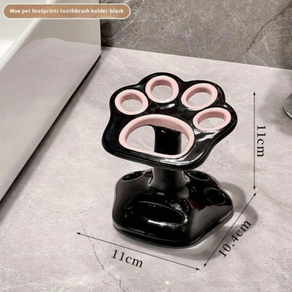 Cat Paw Shape Ceramic Toothbrush Holder Bathroom Accessories Tool for Toothpaste Makeup Brush Storage Rack Home Decoration