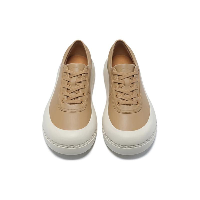 Li-Ning 1990 Mysterious Chain Thick Sole Height Increasing Casual Lightweight Breathable Low Top Skate Shoes Women sneaker Brown ALHT038-5