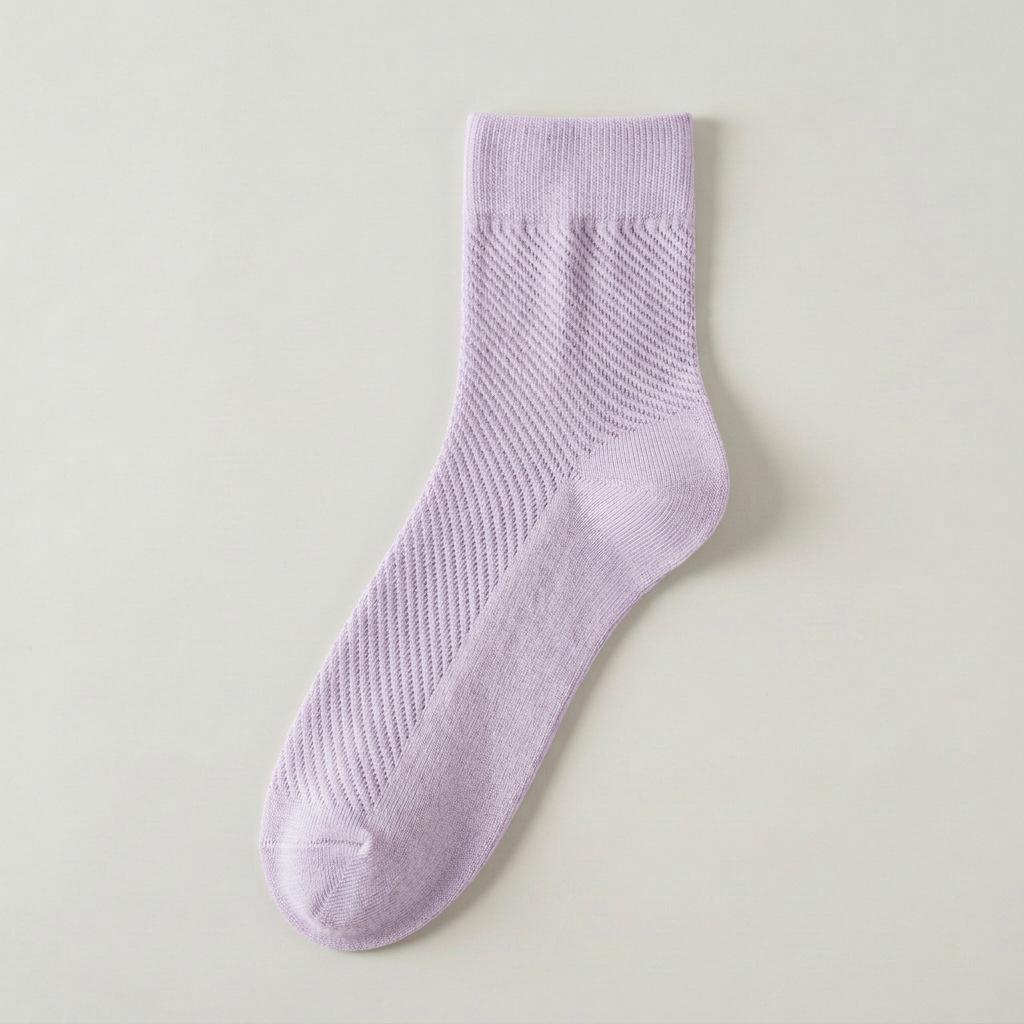 Spring and Summer Children's Thin Pure Cotton Anti-Odor Mid-Teenage Breathable Mesh All-Cotton Spring and Autumn Short Socks