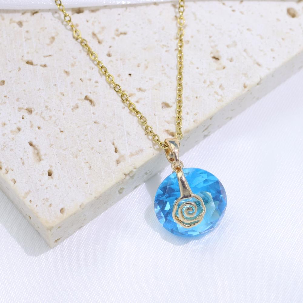 

Fashion Round with Roses Pendant Necklaces for Women Fashion Artificial Crystal Necklace Wedding Party Jewelry Accessories