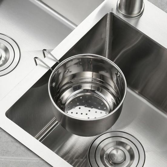 Hanging Sink Strainer Basket Stainless Steel Colander Kitchen Food Waste Strainer Corner Sink Strainer for Efficient Draining Food Residue Filtration
