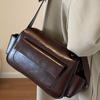 Borsa a tracolla INS rossa da donna Autunno Inverno Nuova Grande capacità Borse a spalla retrò Texture PU Borse a mano quadrate Tendenza