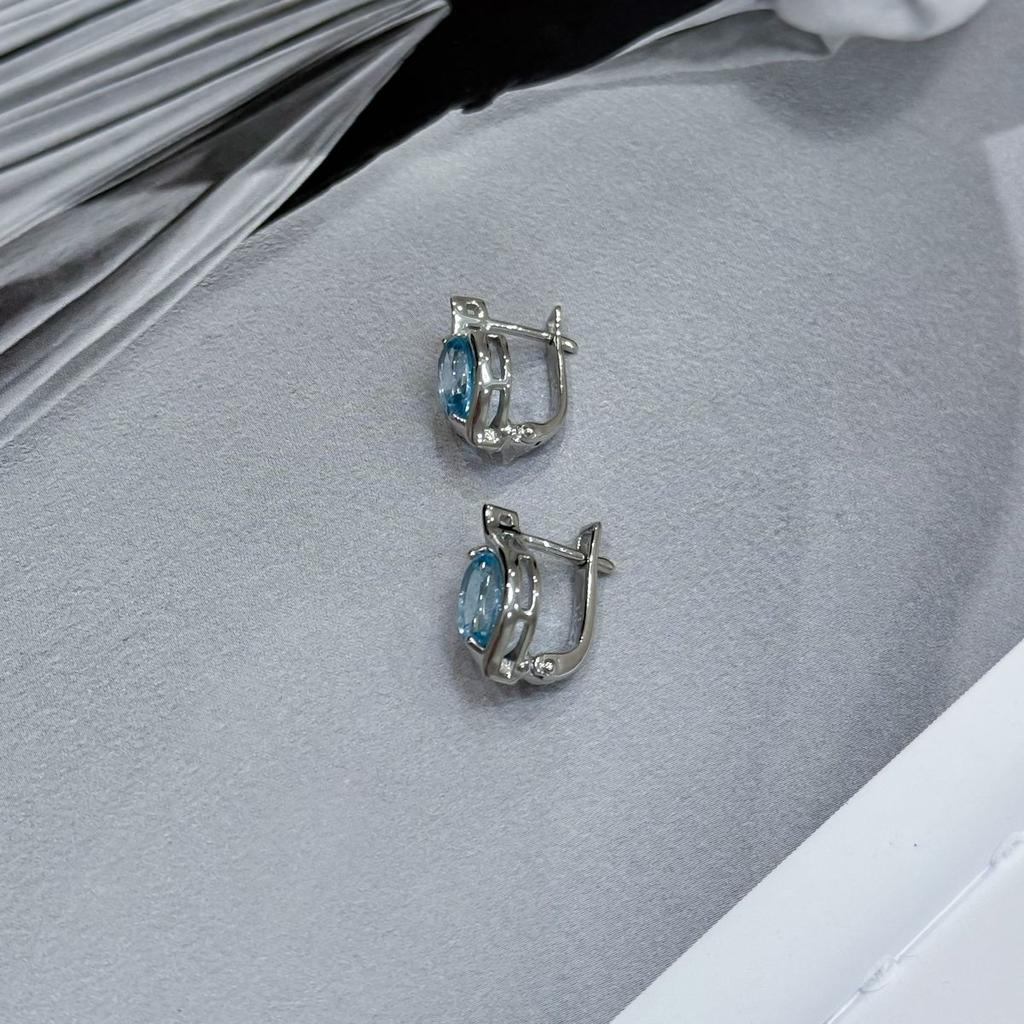 Серебряные серьги с натуральным топазом 2.849ct (2171607)