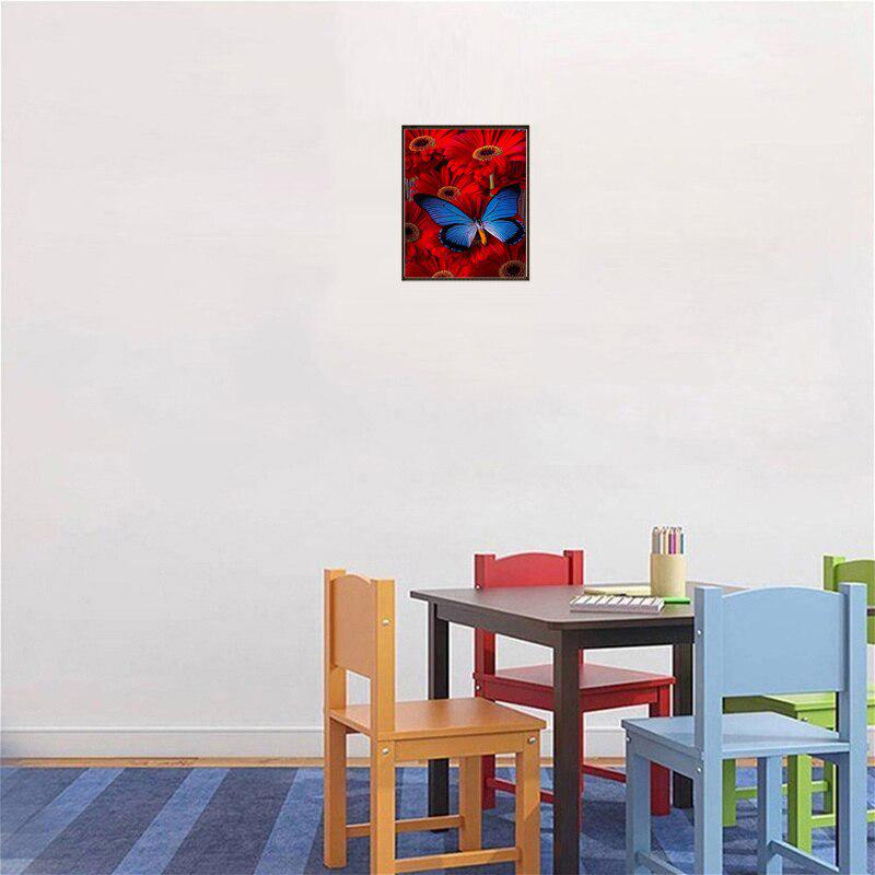 5D diamantová malba květin a motýlů kulatý křížový vrták s diamantovou výšivkou