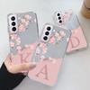For Samsung Galaxy S21 S23 FE Plus Ultra Phone Case Soft Slim Luxury A-Z Letters Back Cover Funda Clear Bumper Transparent Shell