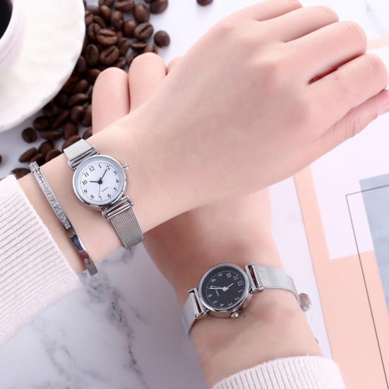 Vintage dámské náramkové náramkové hodinky s kulatým kulatým ciferníkem s arabským číslem Analogové Quartz