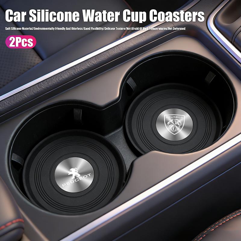 Car Center Console Eco-Friendly Silicone Water Cup Pad For v333 208 308 206 307 207 3008 407 508 2008 5008 301 406 RCZ Rifter 333v