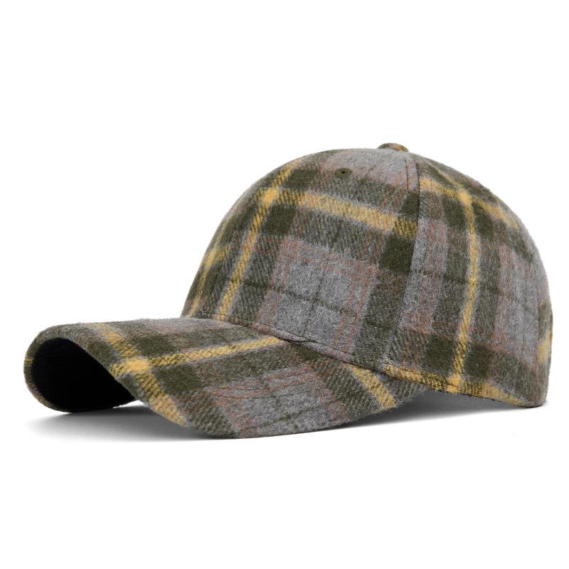 Unisex Autumn/Winter Classic Plaid Baseball Cap - Hard Top Duckbill Sun Hat