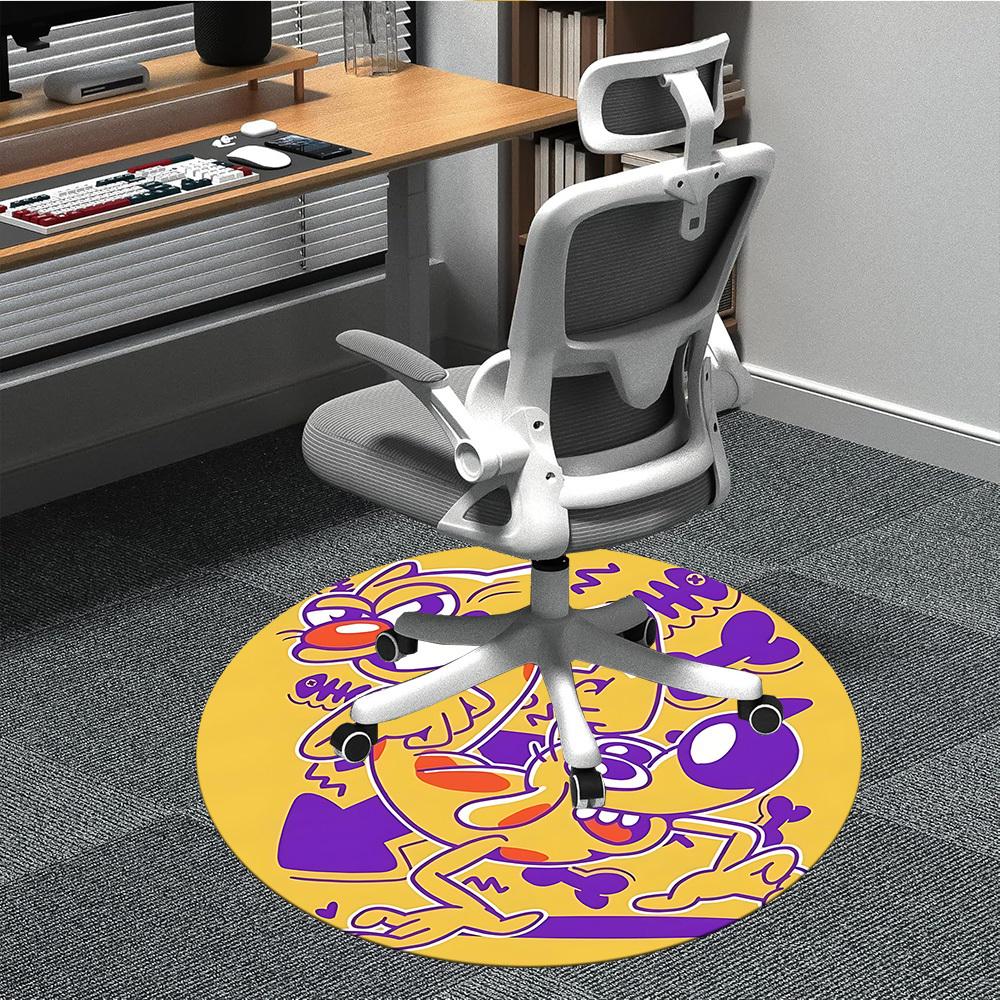 

1pc CatDog Office Round Area Rug,Bedroom Living Room Home Decor, Room Deco a1016094 80cm by 80cm