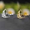 Dawapara Triquetra Filigran Halbmond Ring Verstellbar Trinity Knot Glückssymbol Edelstahl Ehering Schmuck