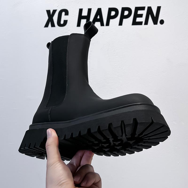 Chelsea Boots Men's British High Top Cigarette Boots Men's High Pass Locomotive Martin Boots 9883-R