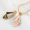 1piece Stainless Steel Pointed Conch Enamel Pendants DIY Summer Style Necklace Jewelry Accessories Clothing Decoration Supplies