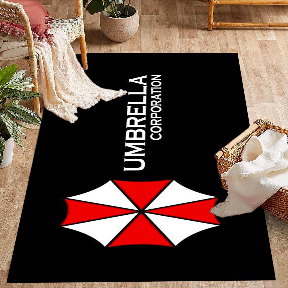 Tappeti Antiscivolo a Tema Logo Umbrella Corporation - Decorazioni per la Casa in Poliestere, Adatti per Camere da Letto, Soggiorni, Ingressi, Studi e Decorazioni