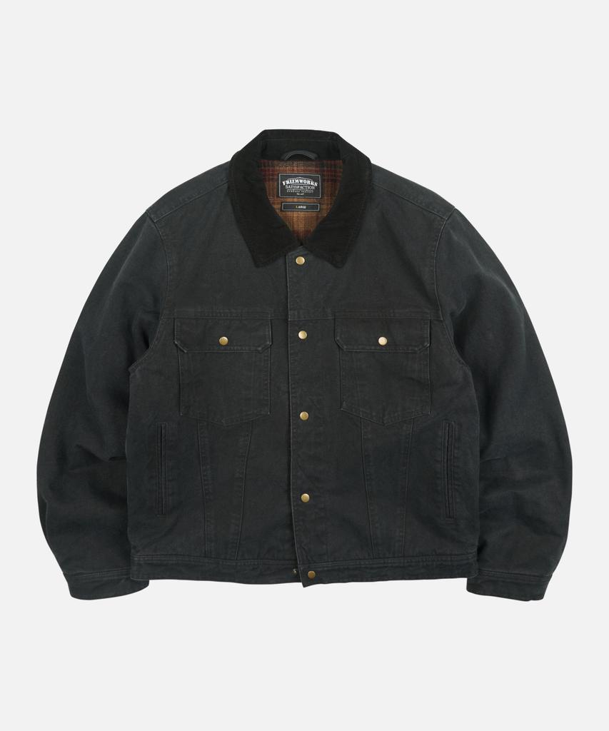 FRIZMWORKS Heavy Canvas Storm Trucker Jacket _ Black