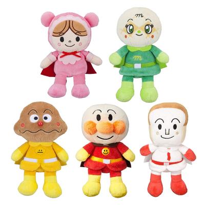 SEGA TOYS Anpanman Pretty Beans S Plus 5-Piece Plush Set: Anpanman, Shokupanman, Currypanman, Melonpanna, and Akachanman