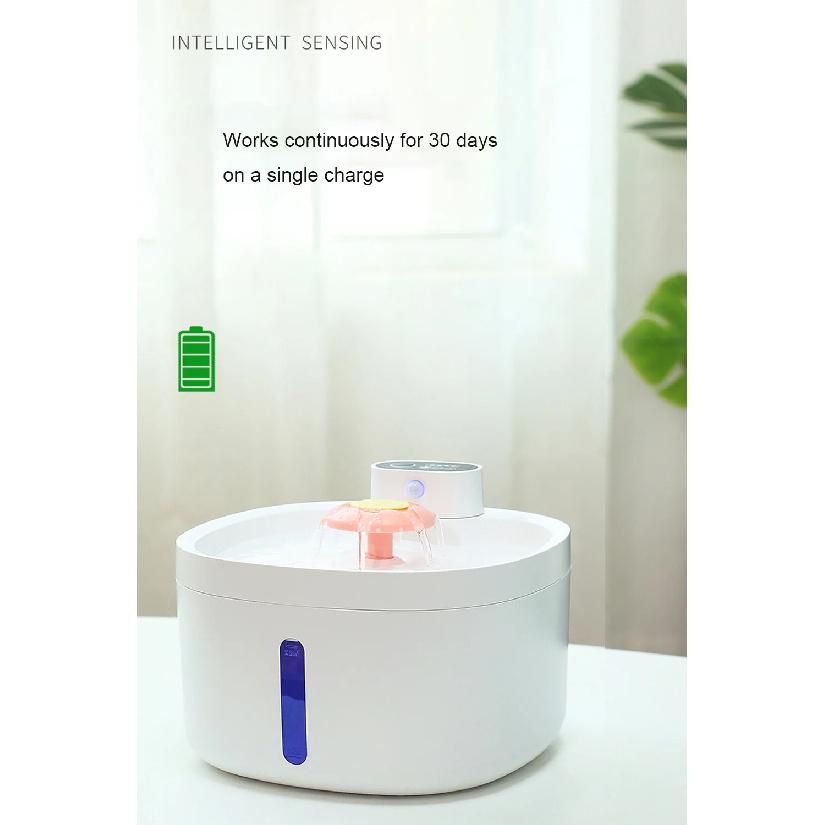 2.6L Large Capacity Automatic Cat Fountain Wireless Smart Pet Water Feeder Dog Water Dispenser with Sensor Cat Drinking Bowl