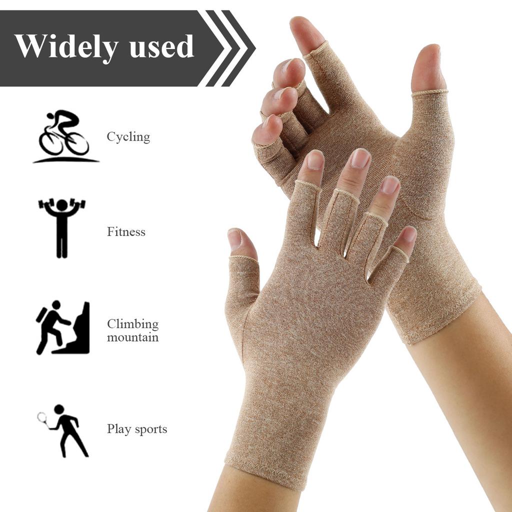 Compression Arthritis Gloves Wrist Support Therapy Wristband Half Finger Compression Gloves Joint Pain Relief Cycling Gloves