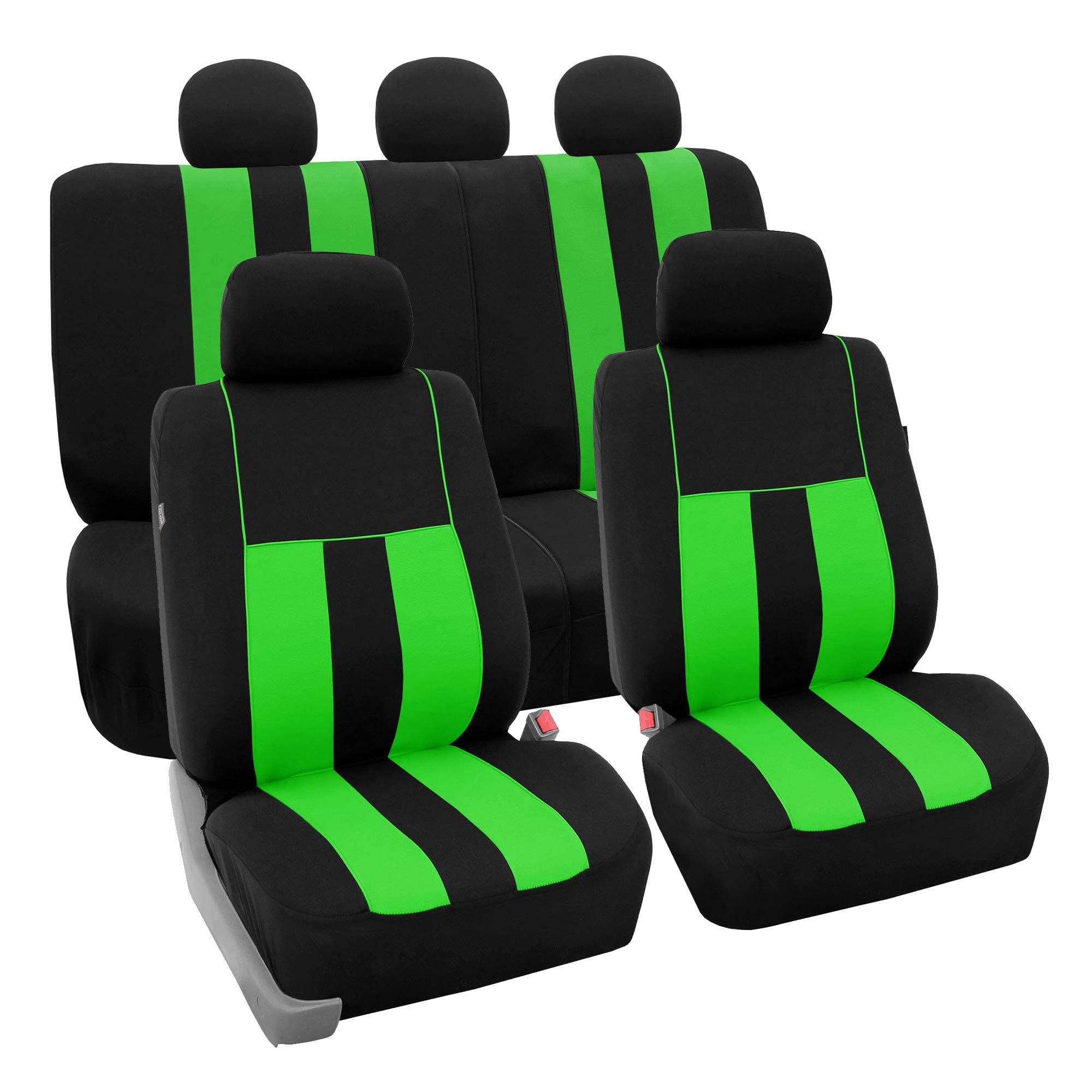 

FH Group Group Full Set of Green Fabric Car Seat Universal Split Rear Airbag for and Vans Imported from FB036GREEN115 (FH International) Covers, Fit,