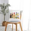 Whiskyflaschen Illustration Quadratische Kissenhülle Kissenbezug Kissen Überwurf für Zuhause Schlafzimmer Auto