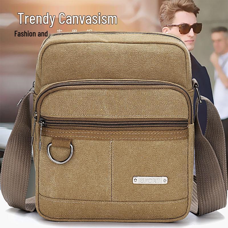 Sac bandoulière et sac à épaule multifonction en toile pour homme - Sac à main décontracté unisexe
